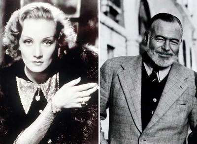 Marlene Dietrich, en  El expreso de Shanghai  (1932); Ernest Hemingway, en Venecia en 1950.