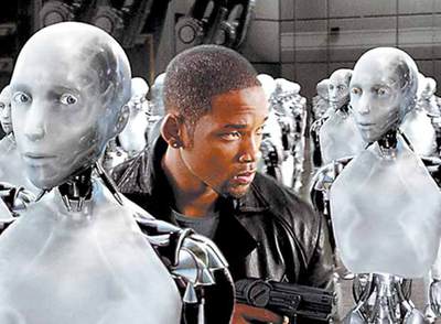 Un fotograma de la película  Yo robot .