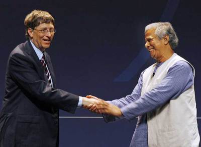 Bill Gates, con el premio Nobel Mohamed Yunus.