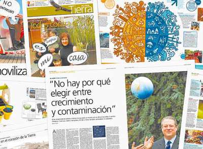 Páginas del suplemento de medio ambiente  Tierra  que se publica este sábado.