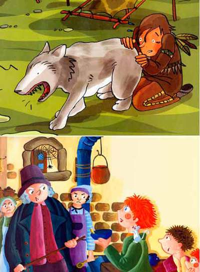 Dibujos de Cristina Picazo en  Colmillo Blanco. 