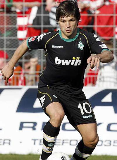 Diego, durante un partido con el Werder.