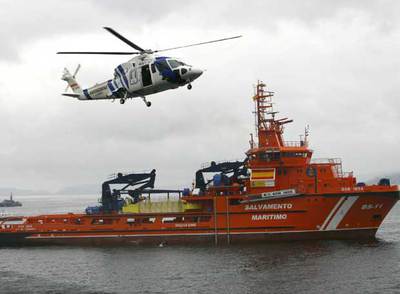 El mal tiempo desbarata un simulacro de salvamento en la ría de Vigo