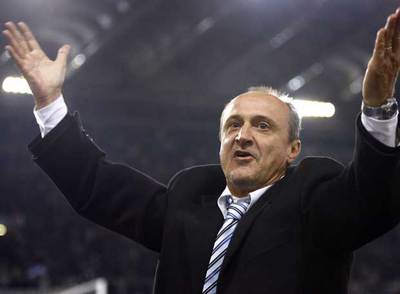 Rossi celebra un triunfo de su equipo.