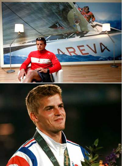 Jean Galfione en la base del Areva Challenge