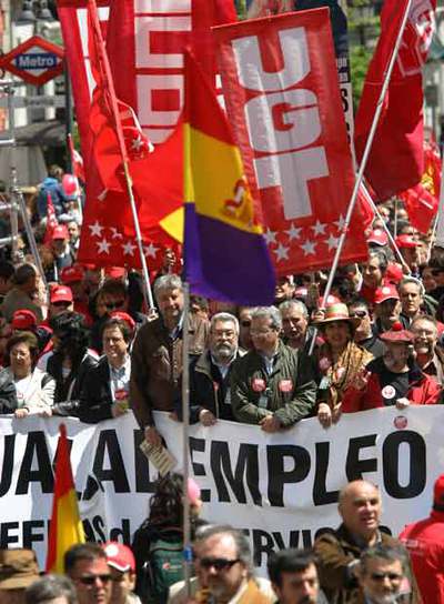 Cabecera de la manifestación de Madrid.