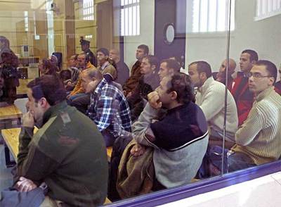 Un grupo de acusados, el día del comienzo del juicio del 11-M, el pasado 15 de febrero.