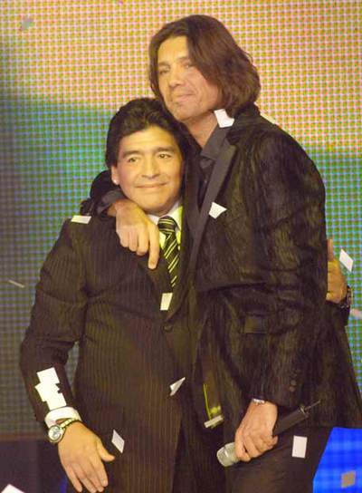 Maradona y el presentador Tinelli.