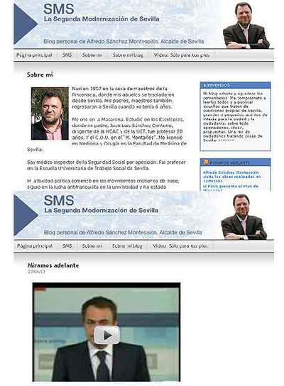 Dos páginas del  blog  de Alfredo Sánchez Monteseirín.