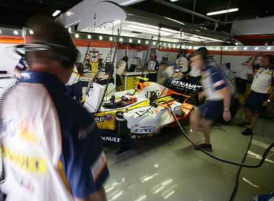 El taller de la escudería Renault.