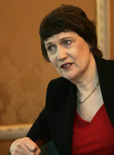 Helen Clark, durante la entrevista.