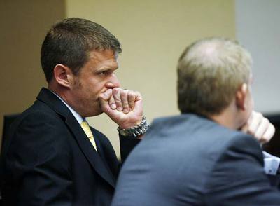 Floyd Landis, durante su comparecencia ante un tribunal arbitral de Malibú (California).