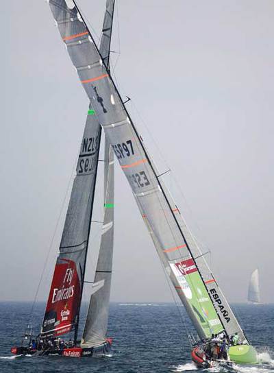 El Desafío, a la derecha, ayer contra el New Zealand.