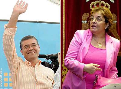 El alcalde de Mogán, Francisco Rodríguez, y la concejal de Obras de Telde, Antonia Torres.