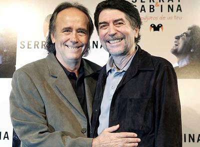 Serrat y Sabina, ayer durante la presentación de la gira  Dos pájaros de un tiro. 