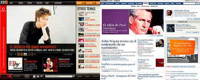 Sobre estas líneas, las webs de EP3 y el PAIS.com, galardonadas con el premio EPpy de periodismo digital.