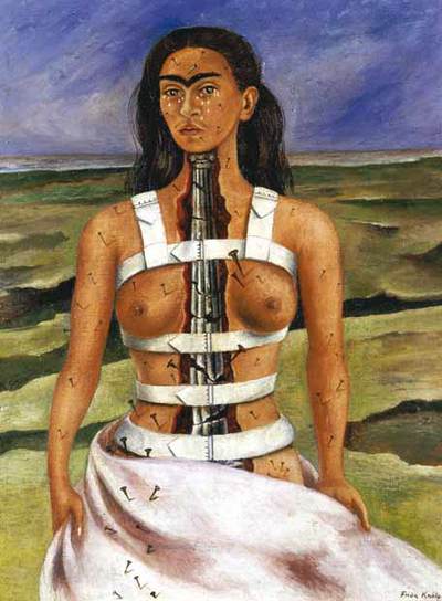  La columna rota,  uno de los autorretratos de Frida Kahlo.