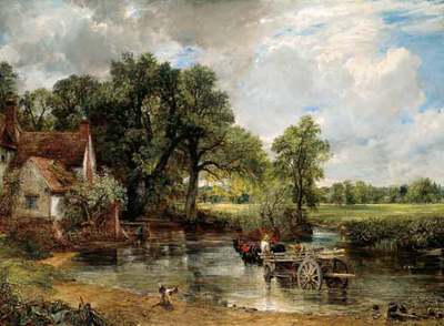 Reproducción de la obra 'El carro de heno', del paisajista John Constable.