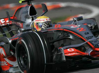 Hamilton, en la cronometrada de ayer.