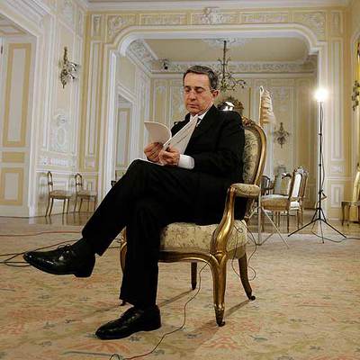 El presidente colombiano, Álvaro Uribe, en el palacio de Gobierno.