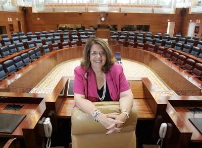 La presidenta de la Asamblea de Madrid, Elvira Rodríguez, el viernes en el hemiciclo.