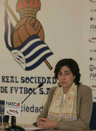 La presidenta del club, María de la Peña, ayer en San Sebastian.