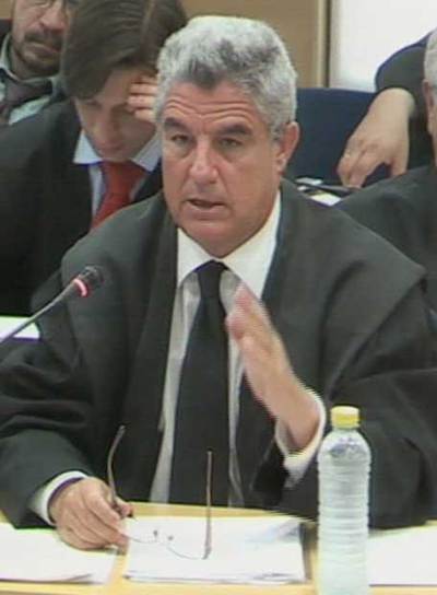 José María Fuster Fabra, abogado de Pilar Manjón, en el juicio.