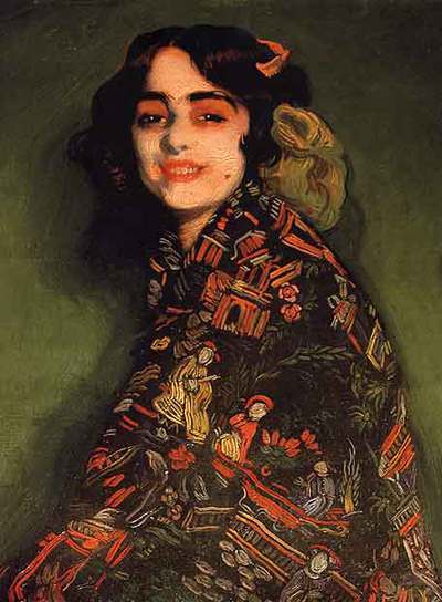  Cándida con mantón chinesco , de Ignacio Zuloaga (1870-1945).