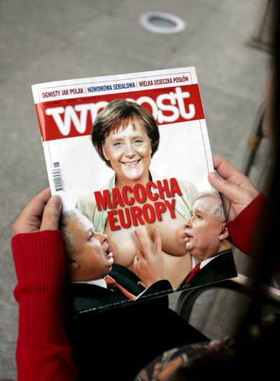 Portada de la revista polaca  Wprost : 
