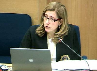 La fiscal Olga Sánchez, durante una de las sesiones del juicio.