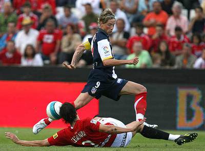 Torres, durante un partido contra el Nàstic.