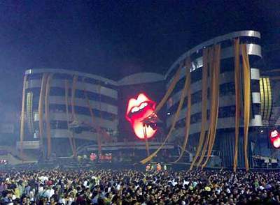 La escenografía del recital, retratada por Manuela Santos.