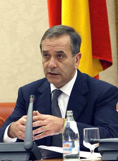 El ministro José Antonio Alonso en su comparecencia en la Comisión de Defensa del Congreso.