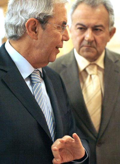 Emilio Pérez Touriño y José Luis Méndez Romeu, ayer en el Consello.