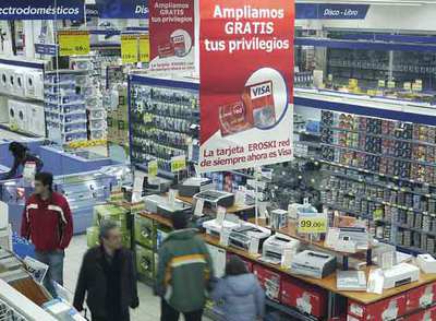 Interior de uno de los establecimientos de la cadena de distribución Eroski.