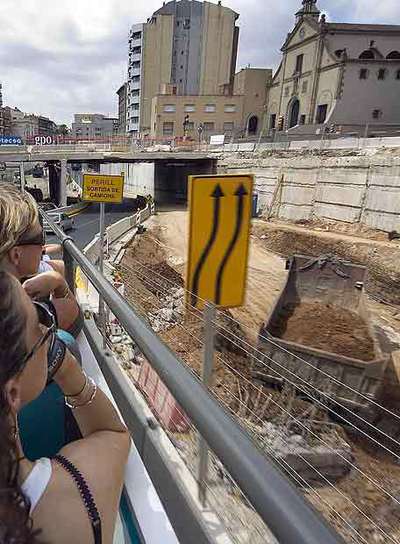 Imagen de archivo de las obras de la plaza Lesseps.