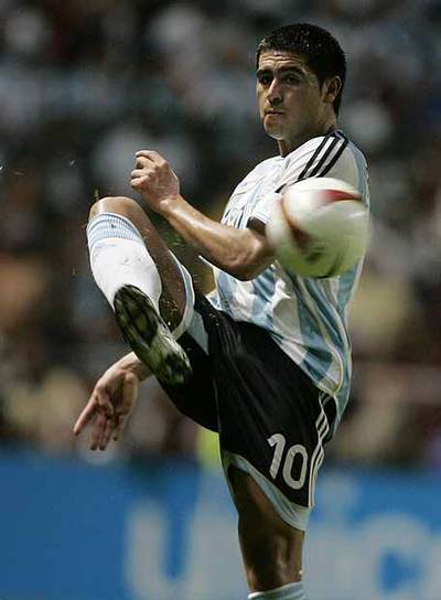 Riquelme durante el partido de cuartos de final de la Copa América.