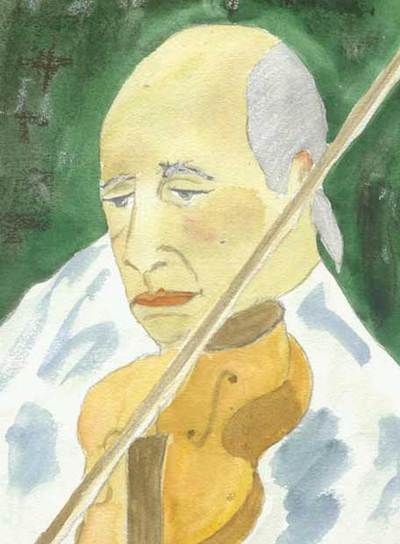  Johnny Frigo,  acuarela de Shmuela Padnos.