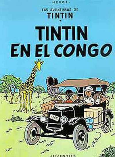 Portada de  Tintín en el Congo. 