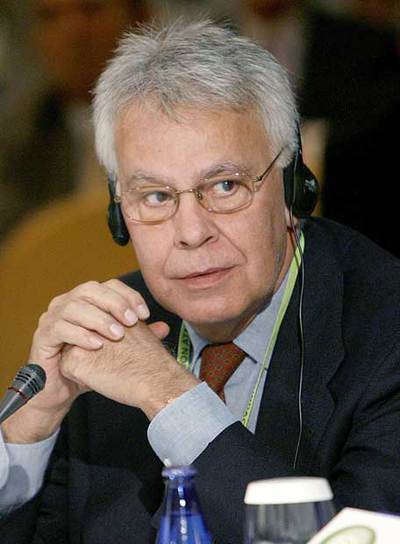Felipe González, durante un acto en Madrid.