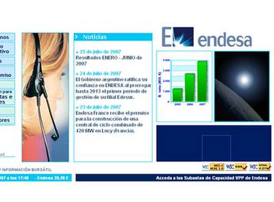 La  web  de Endesa.