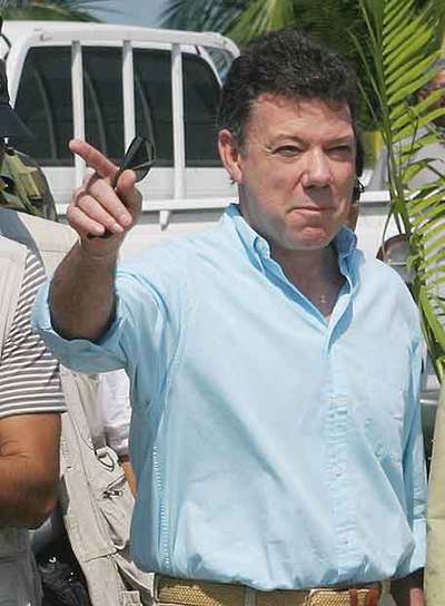 El ministro de Defensa, Juan Manuel Santos, en Cartagena.