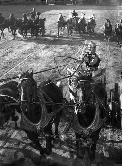 Rodaje de  Ben Hur   en los estudios de Roma. 
