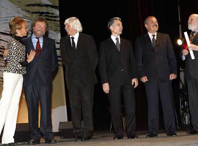 María Teresa Fernández de la Vega  con Les Luthiers.