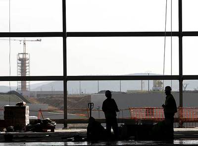 Obras de construcción del futuro aeropuerto situado junto a Ciudad Real.