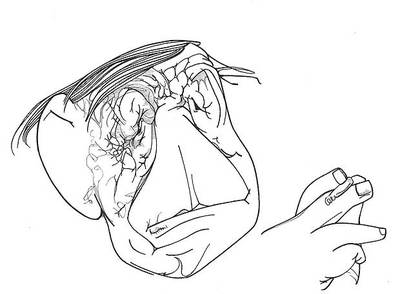 El poeta Wystan Hugh Auden visto por Loredano.