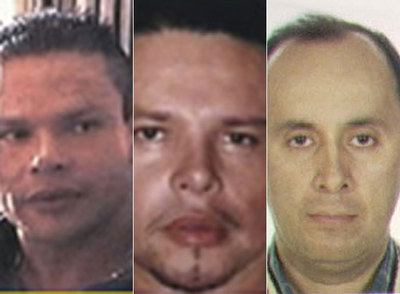 Dos imágenes de Juan Carlos Ramírez Abadía,  Chupeta.   A la derecha, uno  de sus testaferros, su hermanastro Peter García Verano.