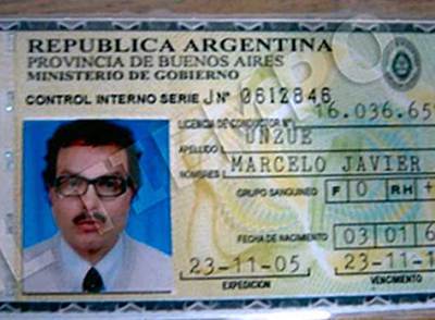 Documentación que portaba Chupeta en el momento de ser detenido.