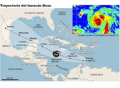 Estado de emergencia en el Caribe por la llegada del huracán Dean