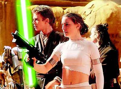 Natalie Portman y Christensen, en una escena de  El ataque de los clones .